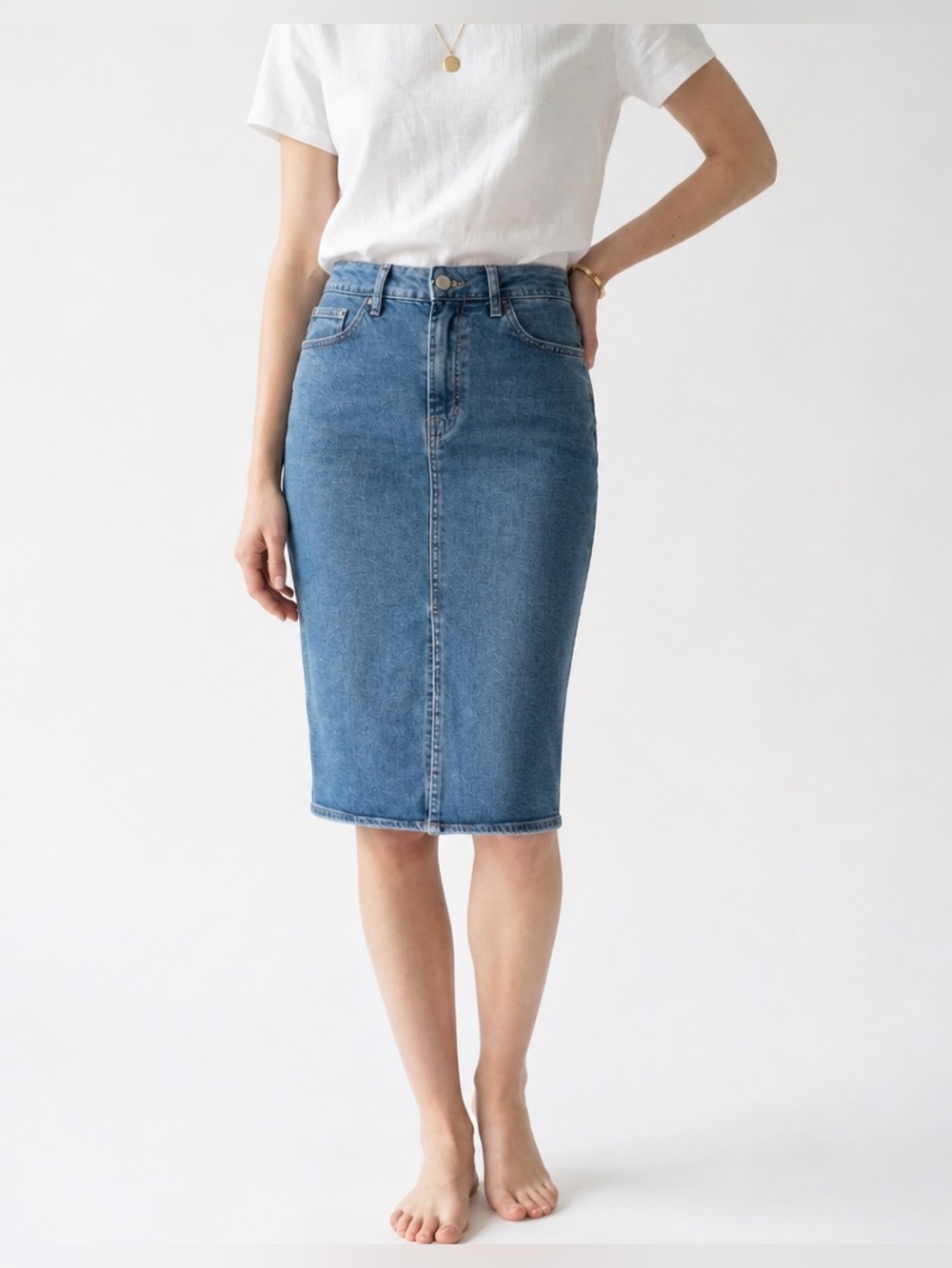 GAP stretch denim pencil skirt